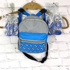 🐶🐾🦴Adorable Doggy Backpack & 2 Sets Little Paw Socks🐶🐾🦴